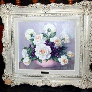 ORIGINAL OIL Painting SIGNED ANTIQUE FRAME Margery Frith
